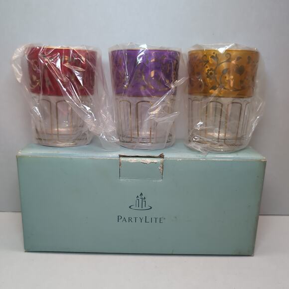 PartyLite Global Fusion Votive Holder Trio P8372 With Original Box - Picture 3 of 16